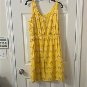 Old Navy Yellow and Gray Large Dress